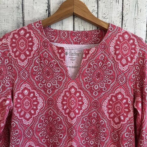 Coolibar Women Oceanside Tunic Dress Size S Pink UPF 50+ Beachy Vacation Coverup - Picture 2 of 12